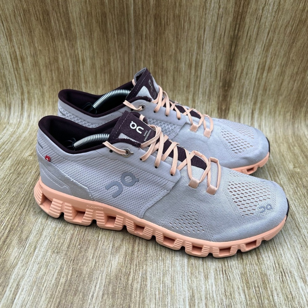 On Cloud X Running Shoes Women's Size 9 Silver/Almond Sneakers 20.99904